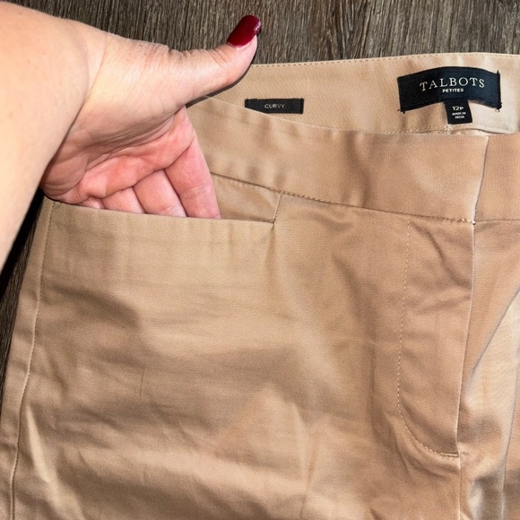 Talbots size 12 petite khaki crop pants - Picture 6 of 8